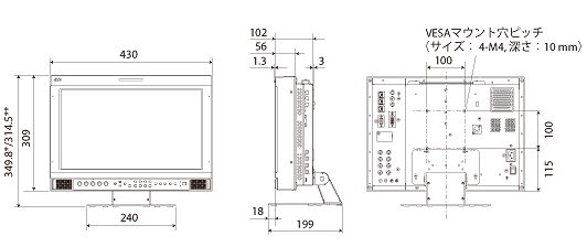 外観寸法図　DT-V17G1