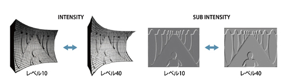 INTENSITYとSUB INTENSITY調整イメージ