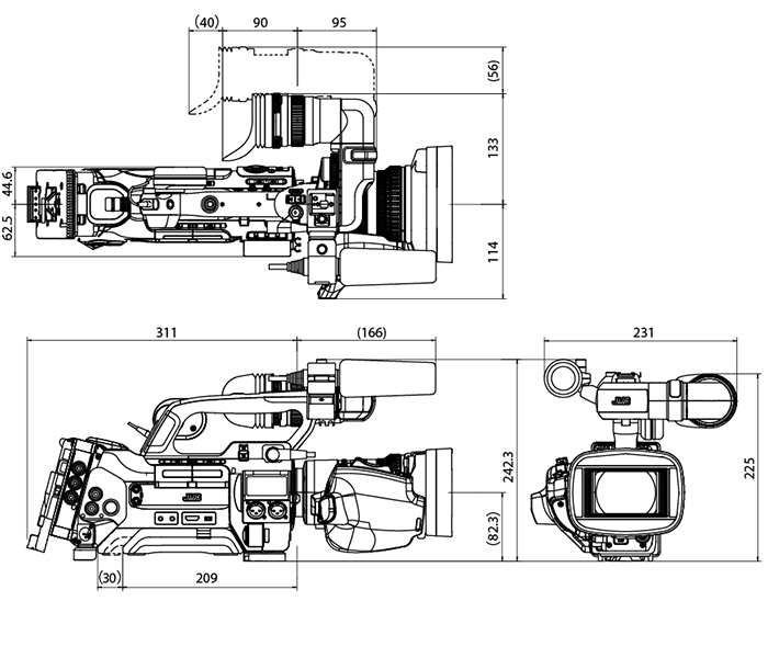 GY-HM850寸法図