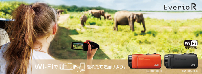 Wi-Fi®機能を搭載し、スマートフォンに動画転送※1＆シェアが可能